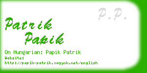 patrik papik business card